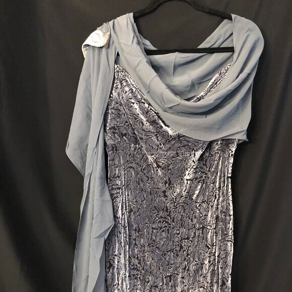 Stunning Carmen Marc Valvo beaded Velvet Gown: Size 12 - Picture 7 of 16